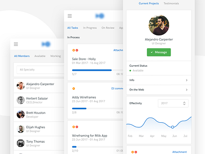 Task Manager Mobile business charts dashboard mobile responsive saas ui ux web webdesign