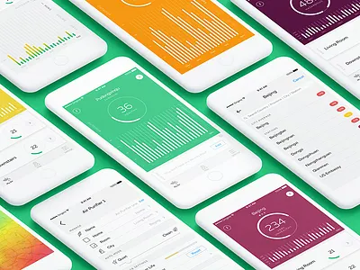 Kaiterra Air Quality Index app air quality app bar chart charts ios map pollution ui