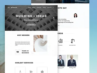 Minimal & Clean Architecture website design! architecture clean construction factory minimal modern ui web design website