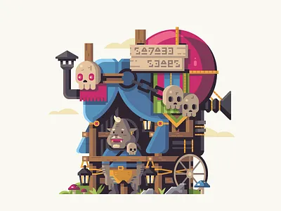 Ghastly Salesman booth monster mushroom nintendo salesman skull zelda