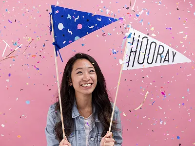 Birthdays at HR Cloud! banner birthday bright confetti party pennant
