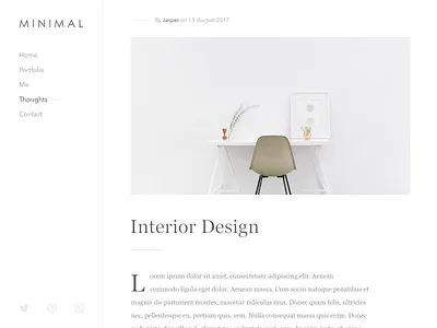 M I N I M A L | Portfolio blog design layout minimal portfolio typography ui web