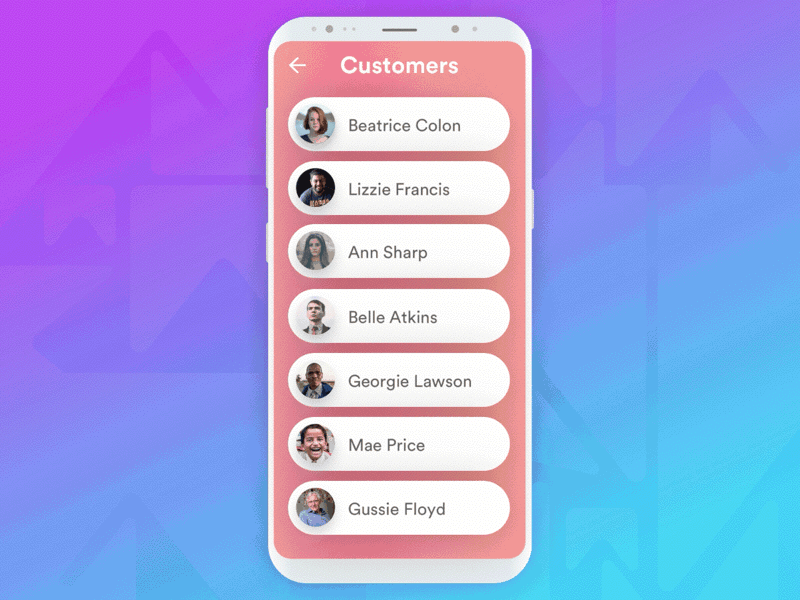 Customer Profile UI - 3 android app design flat gradient ios material profile typography ui user ux