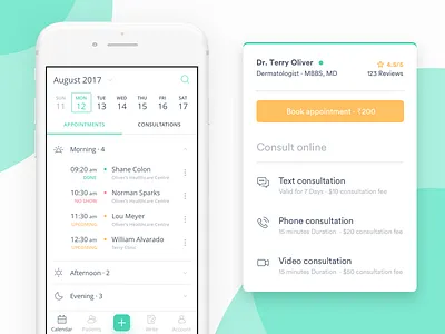 Calendar for Doctor android app appointments booking calendar doctor events ios manage schedule
