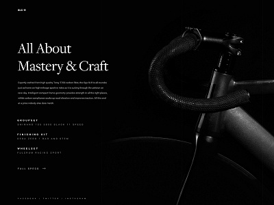 Bike Shop eCommerce Website Card bike dark design eccomerce landing minimal responsive ui ux web