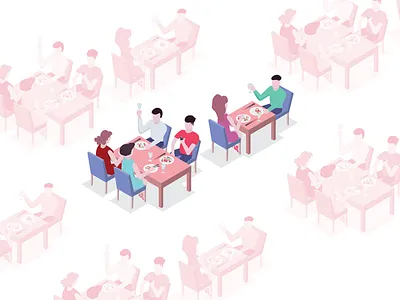 Lunching 3d illustration. lunch illustrator isometric vector