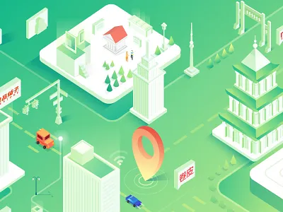 Scene illustration ~ line illustrations vector illustration vector image