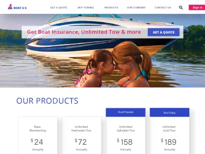 Home Page boating ux ui visual design