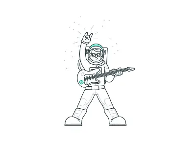 Rock Astronaut astronaut concept draw illustration music rock space