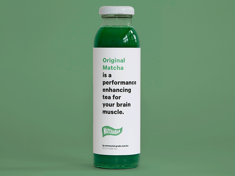 MatchaBar POV Bottle Redesign art direction bottle copywriting design matcha packaging product photography