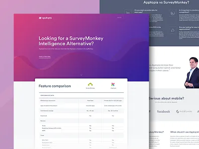 Apptopia apptopia banner chart comparison email gradient landinga page table