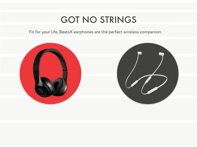 Interface animation animation debut headphones interaction interface principle shot web