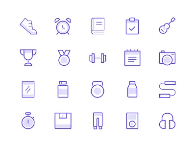 Icons book icons ios ipod medal running stopwatch sweats timer trophy weights workout