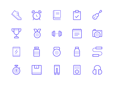 Icons book icons ios ipod medal running stopwatch sweats timer trophy weights workout