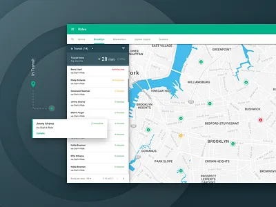 Ride Service: In Transit app car directions map material navigation ride service track web