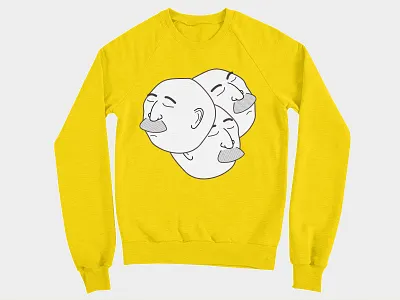 What's your face? illustration man stache yellow