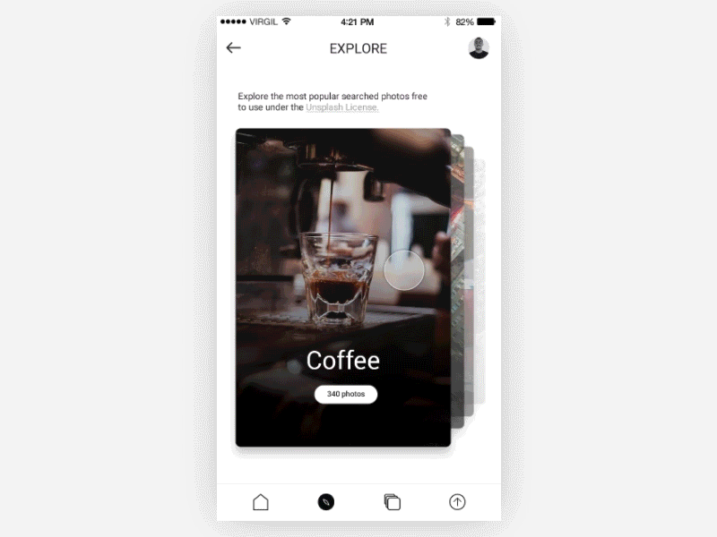 Unsplash - Explore clean explore interface minimalist photos redesign ui unsplash ux visual