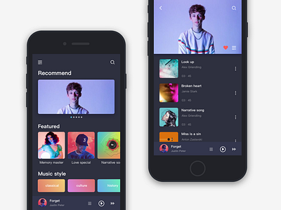 Late night music application color image music