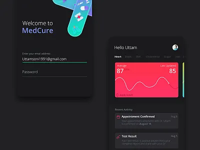 Fitness app appointment fitness health heart lab test medical mobile monitor tracking