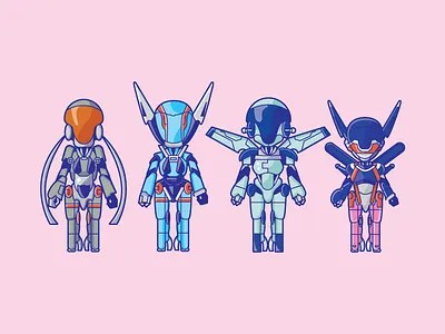 Knight Sabers 80s animation cyberpunk illustration japan scifi