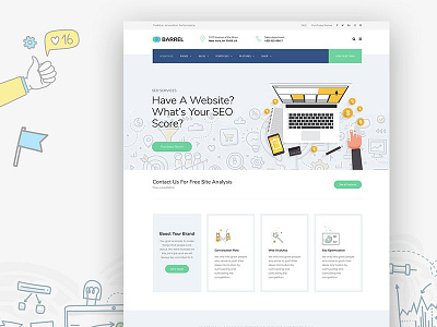 Barrel Seo blogger business consulting creative fashion hero minimal seo slider startup themeforest wordpress