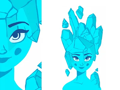 Ice Girl ❄️☄️ beautiful character design cute female flat girl ice ice girl pretty sexy smile vector