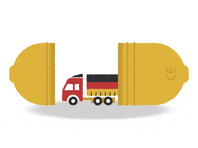 Stolen Kinder Lorry editorial illustration kinder egg lorry news