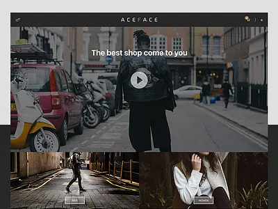 The Aceface Website clean clear e commerce modern shopping side menu simplicity trend ui user interface web design website
