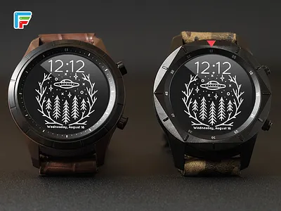 Dark UFO ai android wear brand branding earth gears3 glow smart watch space spaceship ui wearable