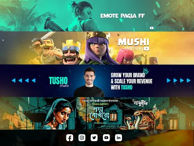 Header Design banner ads cover art header web banner youtube cover youtube header