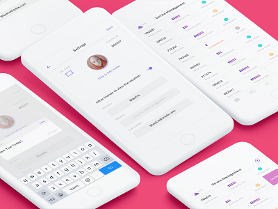 Firefly settings & device management app device firefly icon internet of things mobile settings ui ux