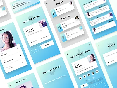 Local Community iOS App app chat interface ios mobile notification profile rating ui ux