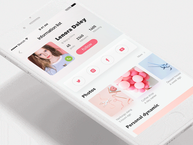 Interface dynamic effect