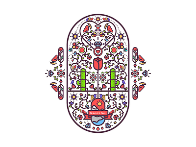 Rose badge cactus flora florist flower illustration rose tree vine