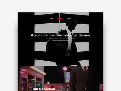 H.O.F Landing Page design fashion hire landing minimal page suit tailor ui ux web website