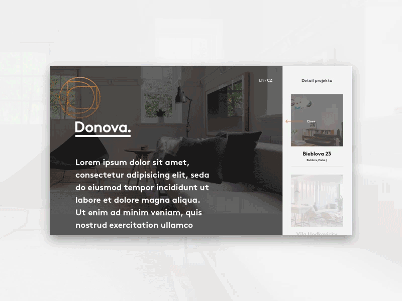 Donova microsite architecture butique czechdesign czechdesigner design developers interaction interface interior ui ux webdesign