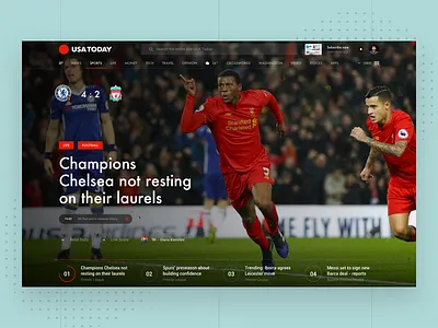 USA Today Sport Big book design football interface material news slide sport web
