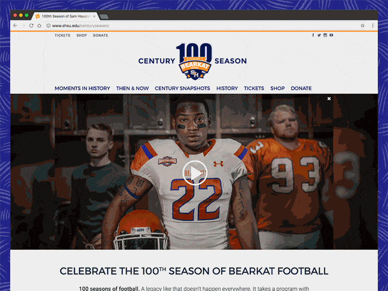 Century Season 100 bearkats century college football sam houston shsu southland throwback university vintage