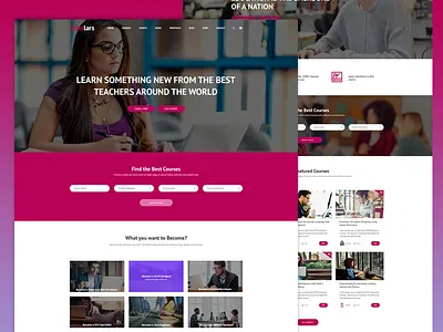 Education & LMS Template Design beautiful design education elearning gradient lms online course phtoshop school ui university website