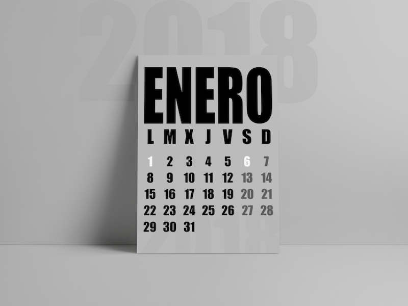 Example of ✖ Calendar Design 2018 ✖