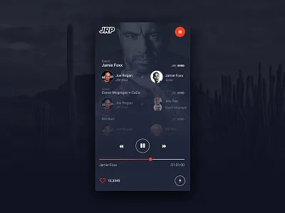 Joe Rogan Podcast UI application brand clean conor mcgregor dark ios joe rogan logo ui ux web website
