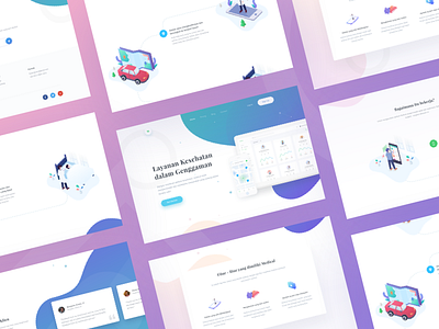 Medical App Landing Page app dashboard gradient health ios isometric landing page medical web