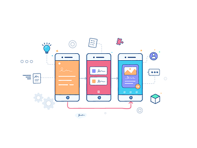 Rapid Prototype Service illustration mobile prototype rapid prototype service ui ux web