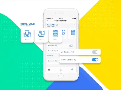 SmartHome Candle Control ai app clean control energy indicator intellegent light mobile smart home ui ux