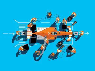 Yusen Logistics, Japan car graphic illustration motorsport racing transport vector