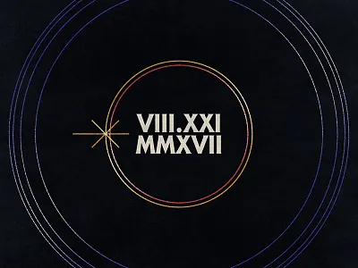 Happy Eclipse Day 70s 80s cosmic logo poster solar eclipse space texture type vintage