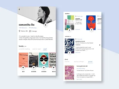 Daily UI Challenge 006 User Profile 006 books dailyui dailyui006 dailyuichallenge dailyuichallenge006 ui user profile
