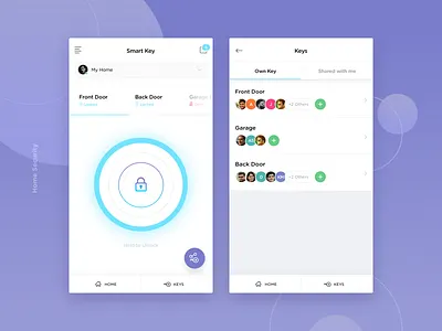 Home Security App app door freebie home iot key lock minimal security smart ui ux