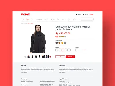 Product Detail Page for Cozmeed clean design desktop ecommerce mobile store ui website