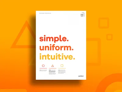 Perfect 'Guiding Principles' Poster abstract colorful geometric intuitive orange perfect poster principles shapes simple typography uniform